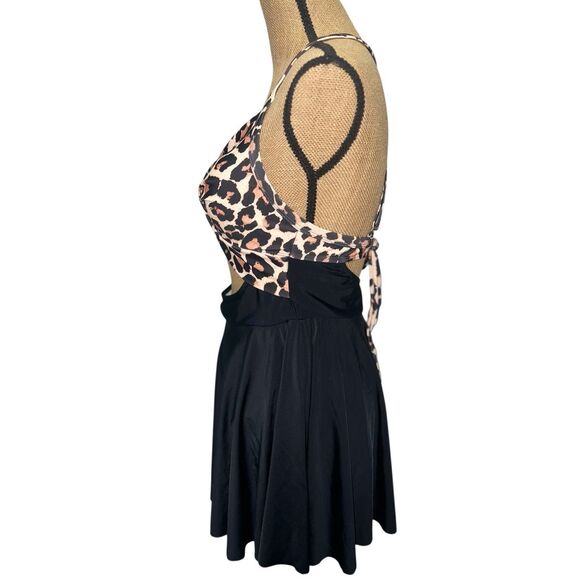 B2prity Cutout One Piece Skirt L Tie Back Swimdress Tummy Control Bathing Suit - Picture 11 of 14